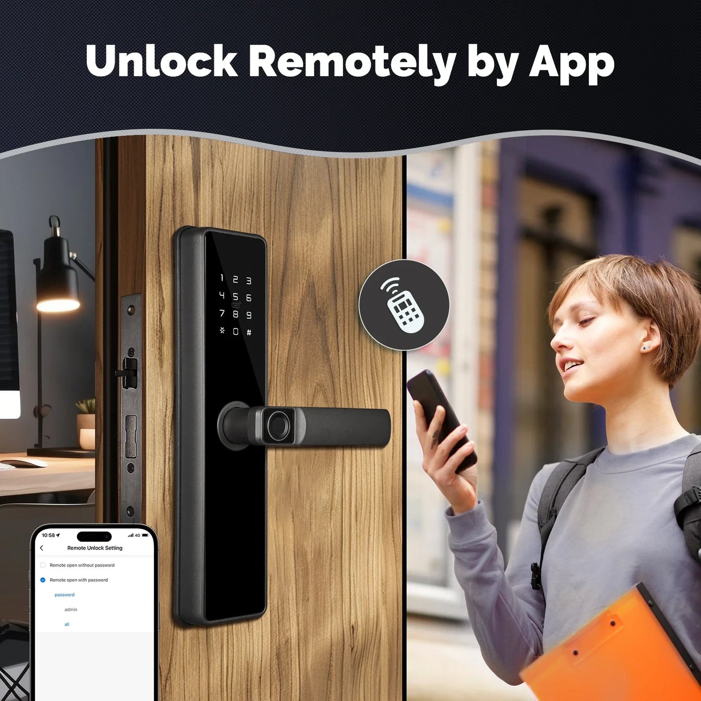 MOES Tuya ZigBee serrure de porte intelligente mot de passe intérieur empreinte digitale déverrouillage à distance clavier alarme inviolable alimenté par batterie fonctionne avec Alexa