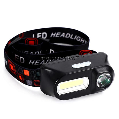 Lampe frontale LED 6000 lumens, 6 modes, XPE+COB, lampe torche frontale, lampe de poche, lampe frontale avec batterie 18650 pour la pêche et la chasse