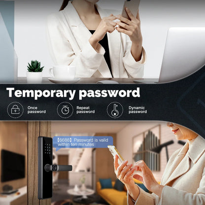 MOES Tuya ZigBee serrure de porte intelligente mot de passe intérieur empreinte digitale déverrouillage à distance clavier alarme inviolable alimenté par batterie fonctionne avec Alexa