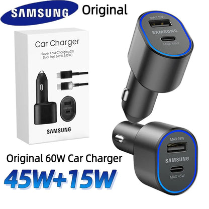 Chargeur de voiture SAMSUNG d'origine Type C 60w 45w 15w PD, câble de charge rapide pour Samsung Galaxy S26 S25 S24 S23 Z Fold 8 7 6